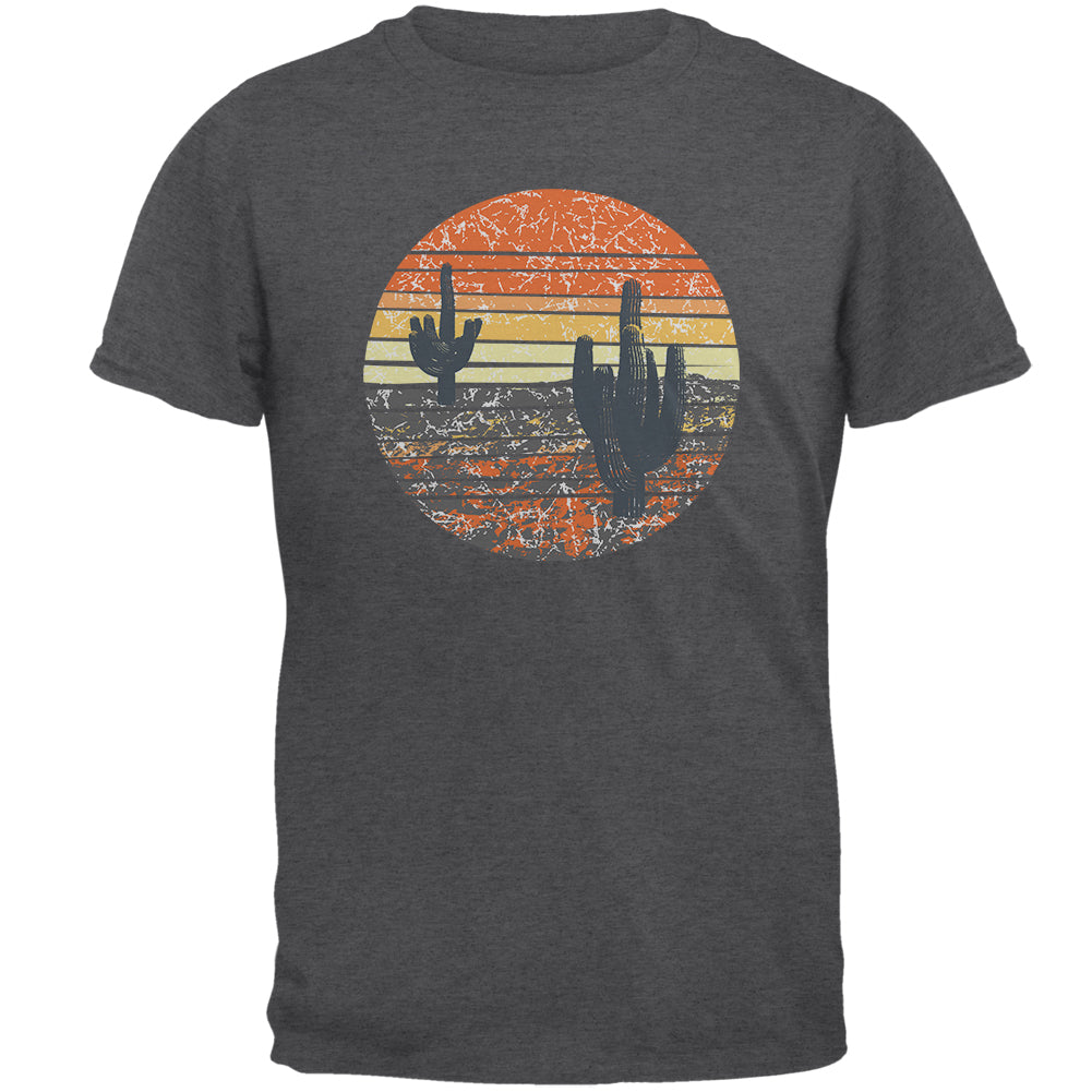 Vintage Cactus Sunset Mens T Shirt Men's T-Shirts Old Glory 2XL Dark Heather 