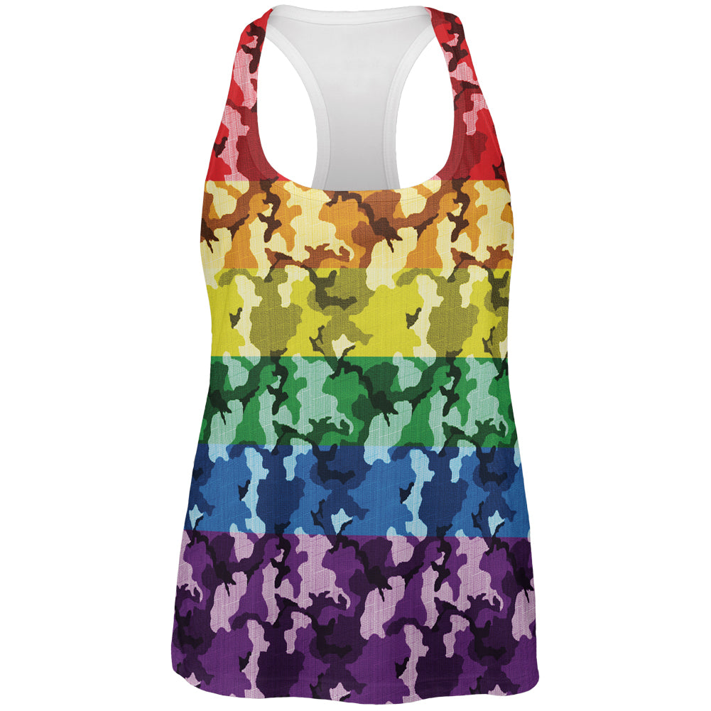 LGBT Camo Pride In The Military All Over Womens Work Out Tank Top Women's Tank Tops LGBT 2XL Multicolor 