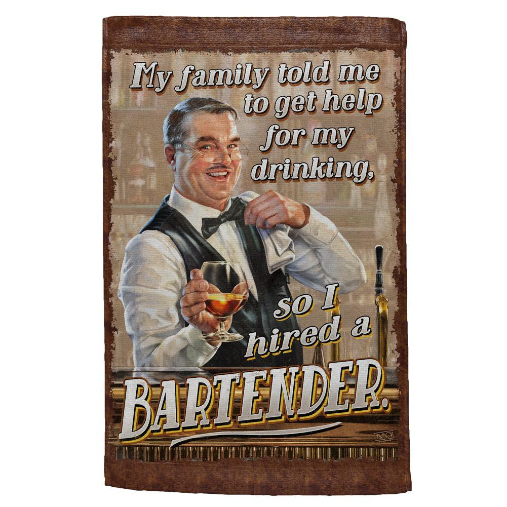 I Hired A Bartender Funny All Over Hand Towel Hand Towel Old Glory OS Multi 