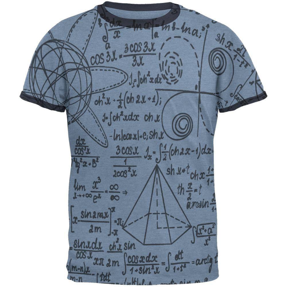 Math Geek Formula Mens Ringer T Shirt Men's T-Shirts Old Glory SM Blue