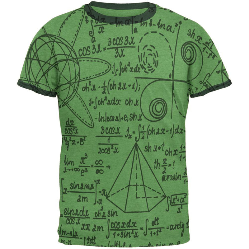 Math Geek Formula Mens Ringer T Shirt Men's T-Shirts Old Glory SM Green