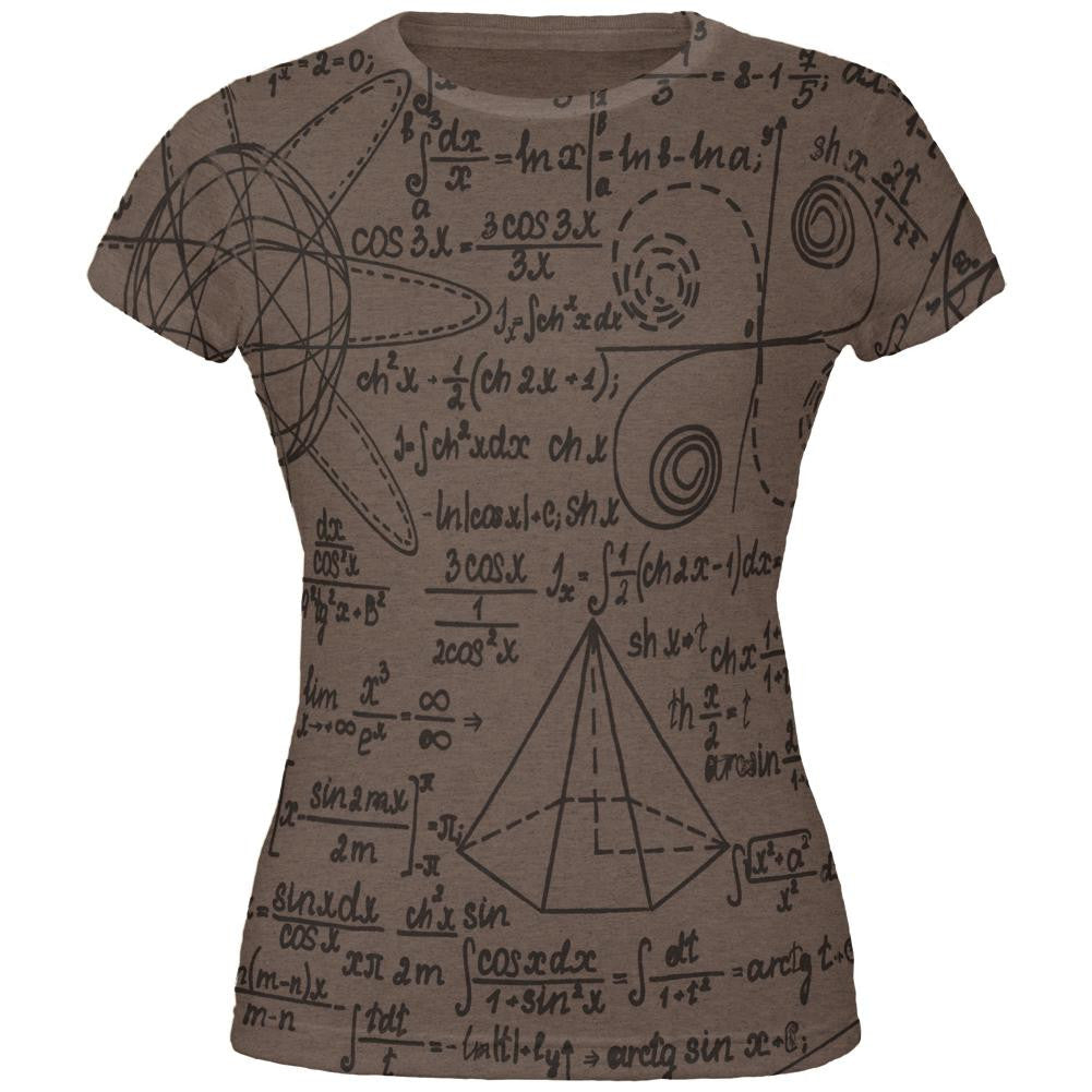 Math Geek Formula Juniors Soft T Shirt Juniors T-Shirts Old Glory SM Brown