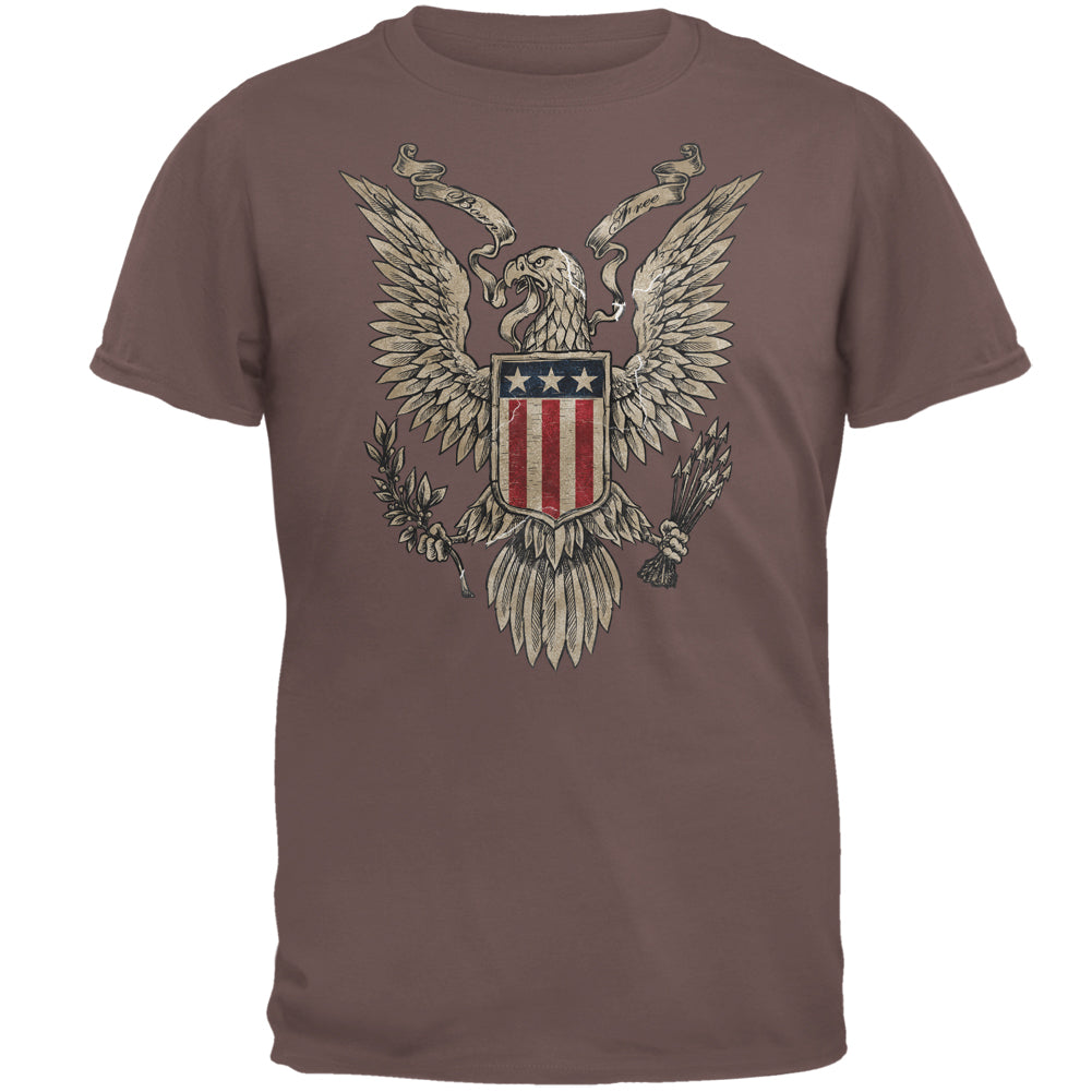 4th Of July Born Free American Eagle Mens T Shirt Men's T-Shirts 4th of July 2XL Chestnut 