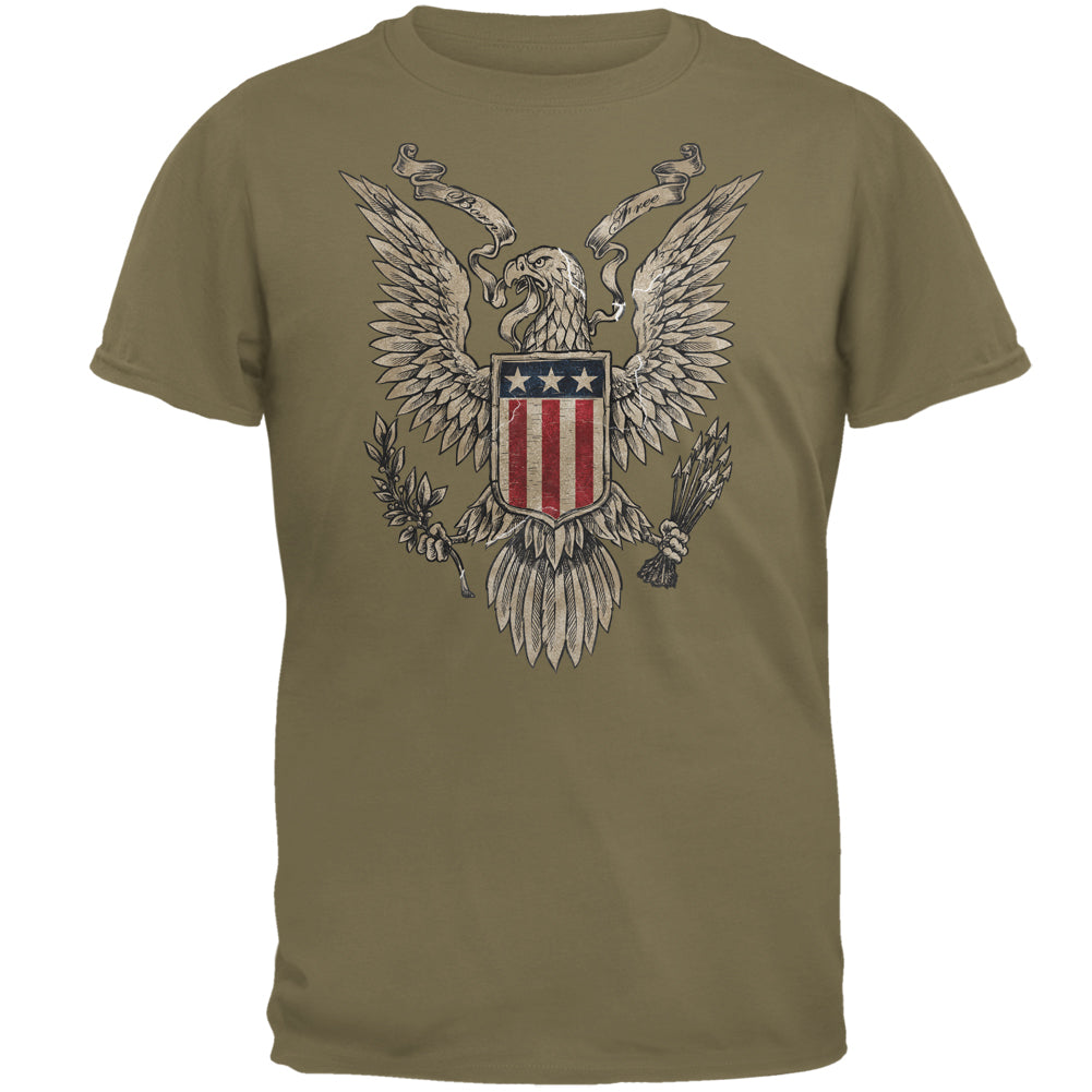 4th Of July Born Free American Eagle Mens T Shirt Men's T-Shirts 4th of July 2XL Prairie Dust 