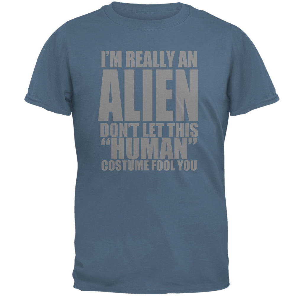 Human Alien Costume Mens T Shirt Men's T-Shirts global 2XL Indigo Blue 