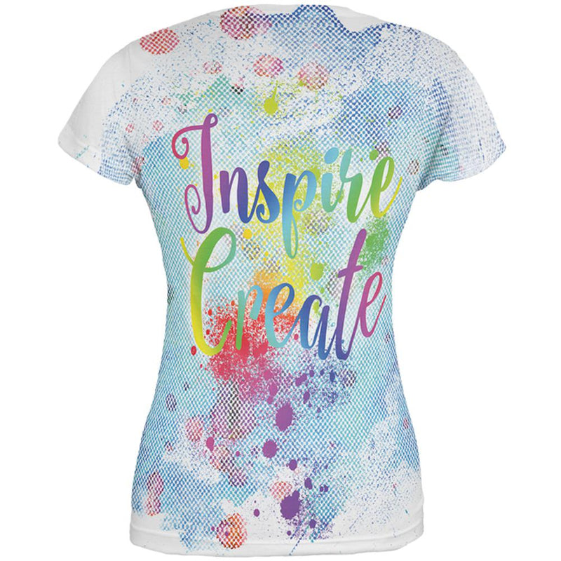 Inspire and Create Half Tone Paint Art All Over Juniors T Shirt Juniors T-Shirts Old Glory   