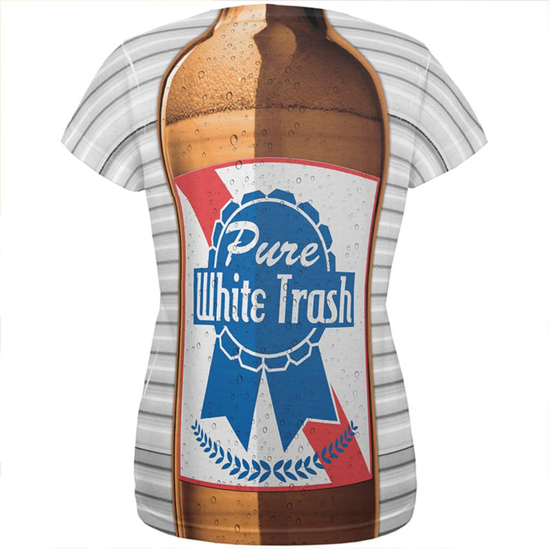 Halloween Pure White Trash Beer Costume All Over Womens T Shirt Women's T-Shirts Old Glory   