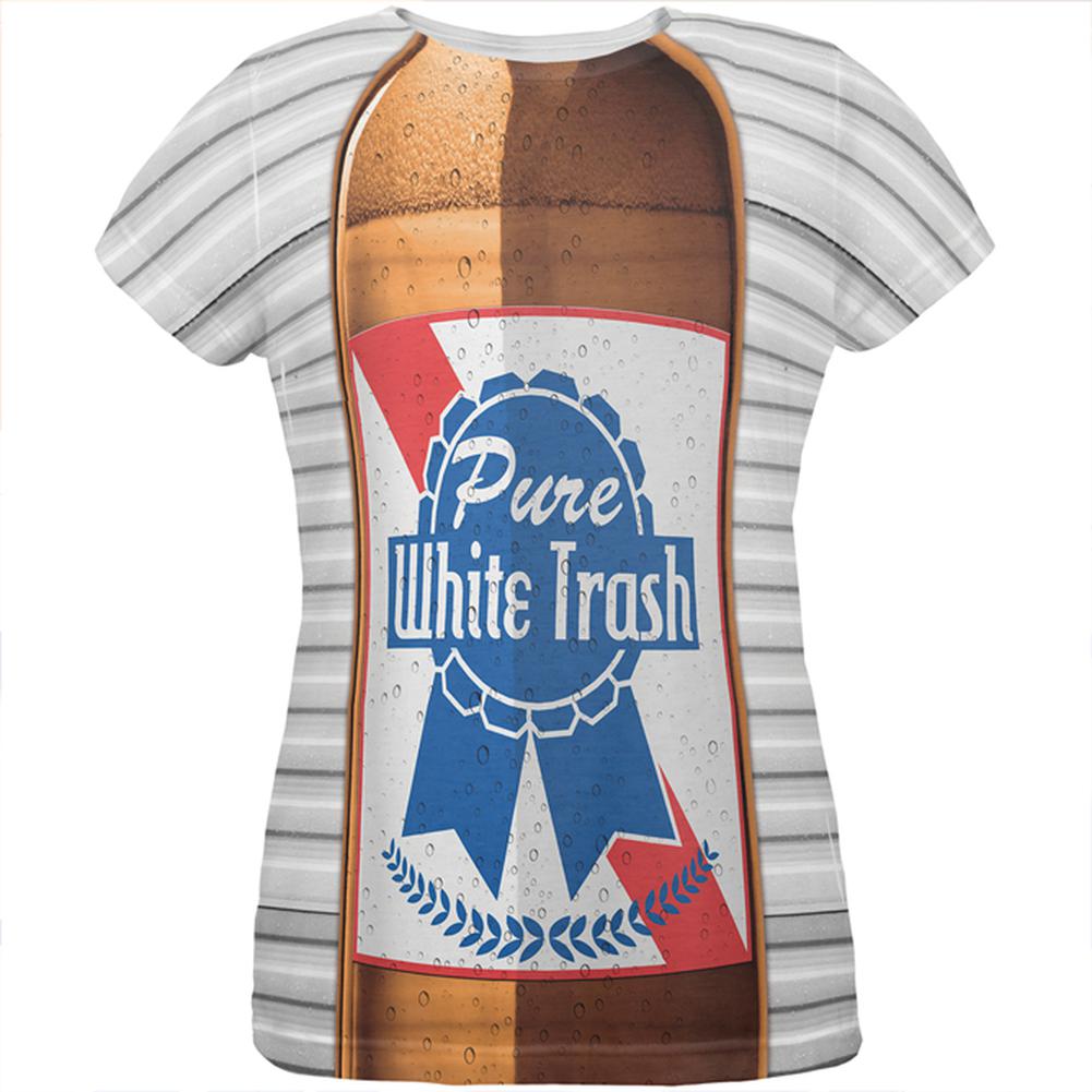 Halloween Pure White Trash Beer Costume All Over Womens T Shirt Women's T-Shirts Old Glory SM Multi 