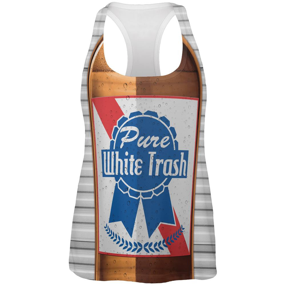 Halloween Pure White Trash Beer Costume All Over Womens Work Out Tank Top Women's Tank Tops Old Glory SM Multi 