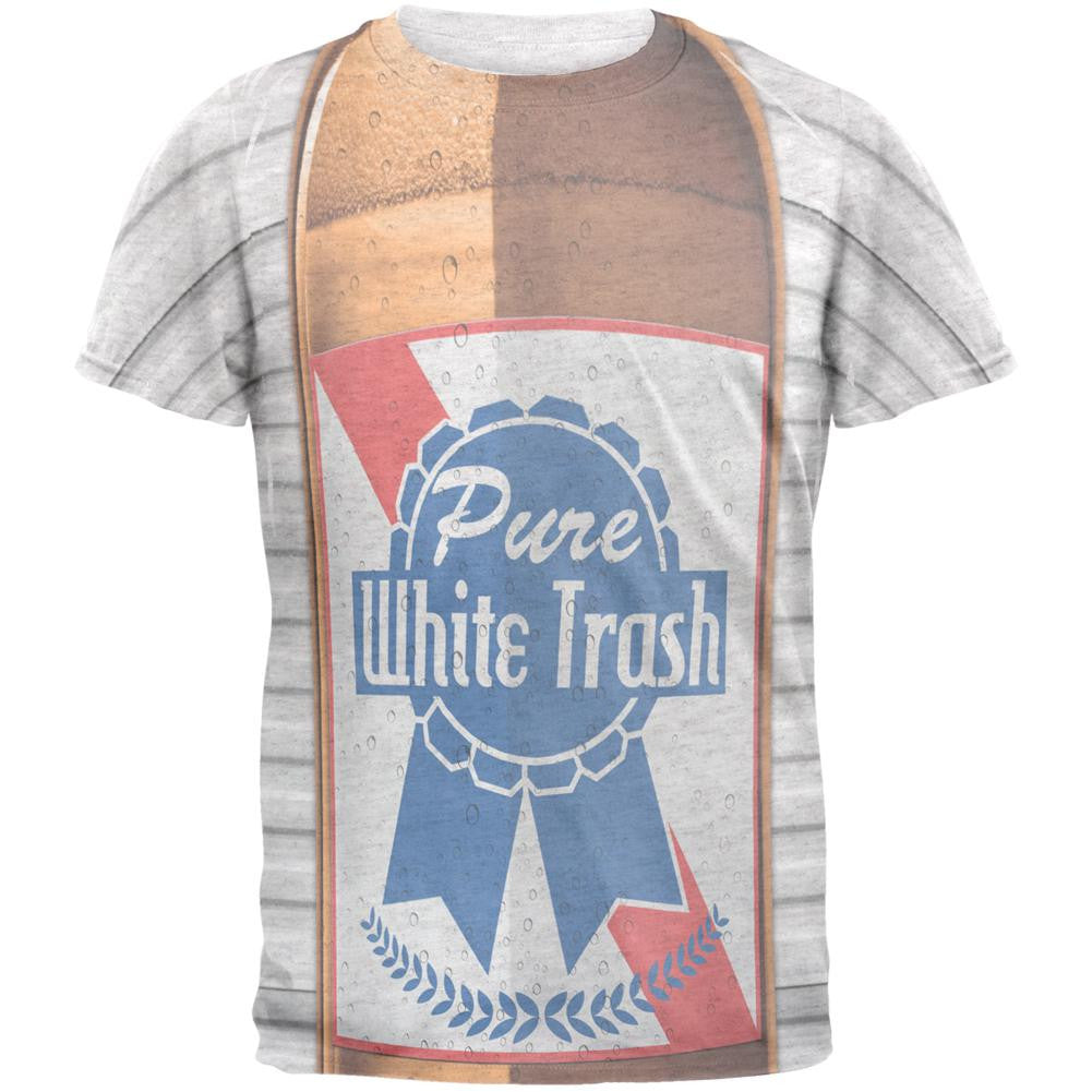 Halloween Pure White Trash Beer Costume Mens T Shirt Men's T-Shirts Old Glory SM White 