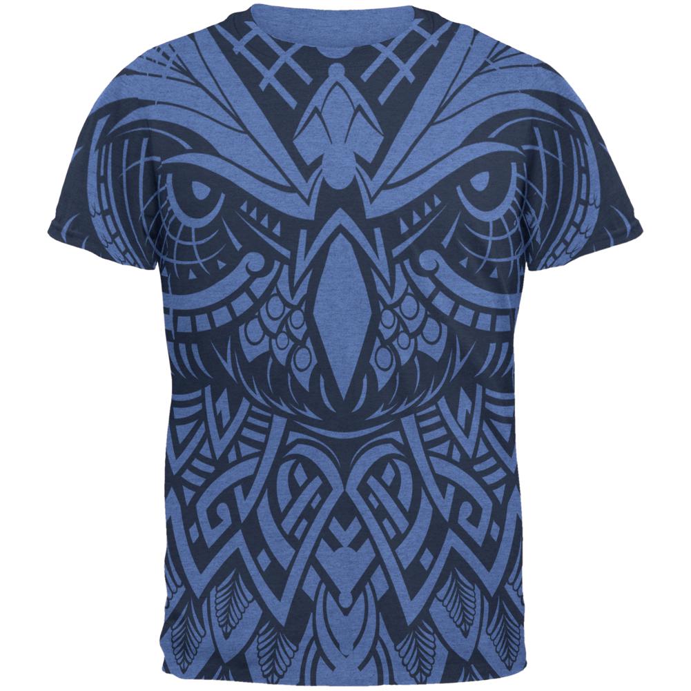 Trippy Tribal Owl Mens T Shirt Men's T-Shirts Old Glory 2XL Heather Royal 