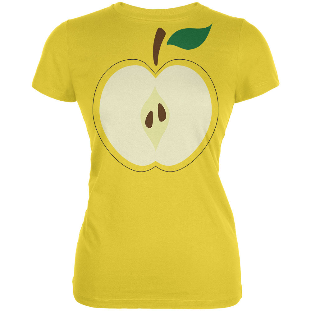 Halloween Apple Slice Costume Juniors Soft T Shirt Juniors T-Shirts Old Glory 2XL Bright Yellow 