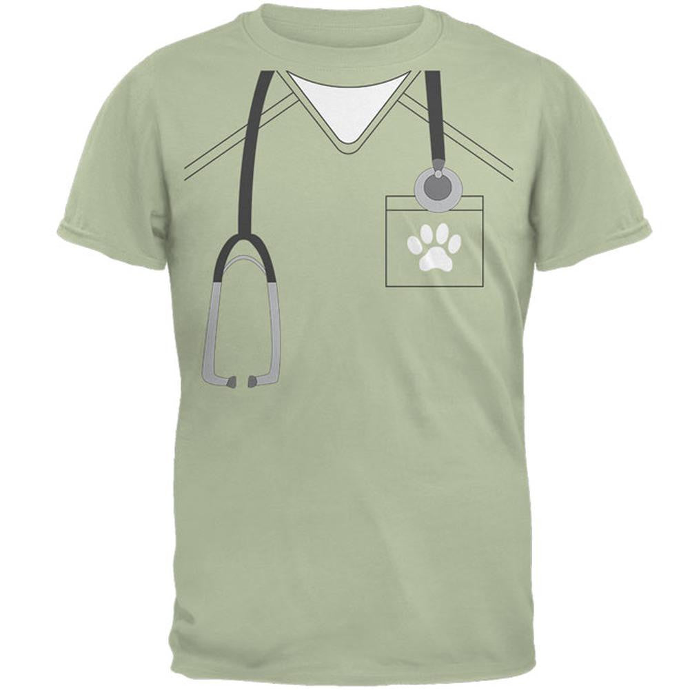 Halloween Vet Veterinarian Scrubs Costume Mens T Shirt Men's T-Shirts Old Glory 2XL Green 