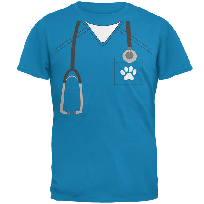 Halloween Vet Veterinarian Scrubs Costume Mens T Shirt Men's T-Shirts Old Glory 2XL Sapphire Blue 