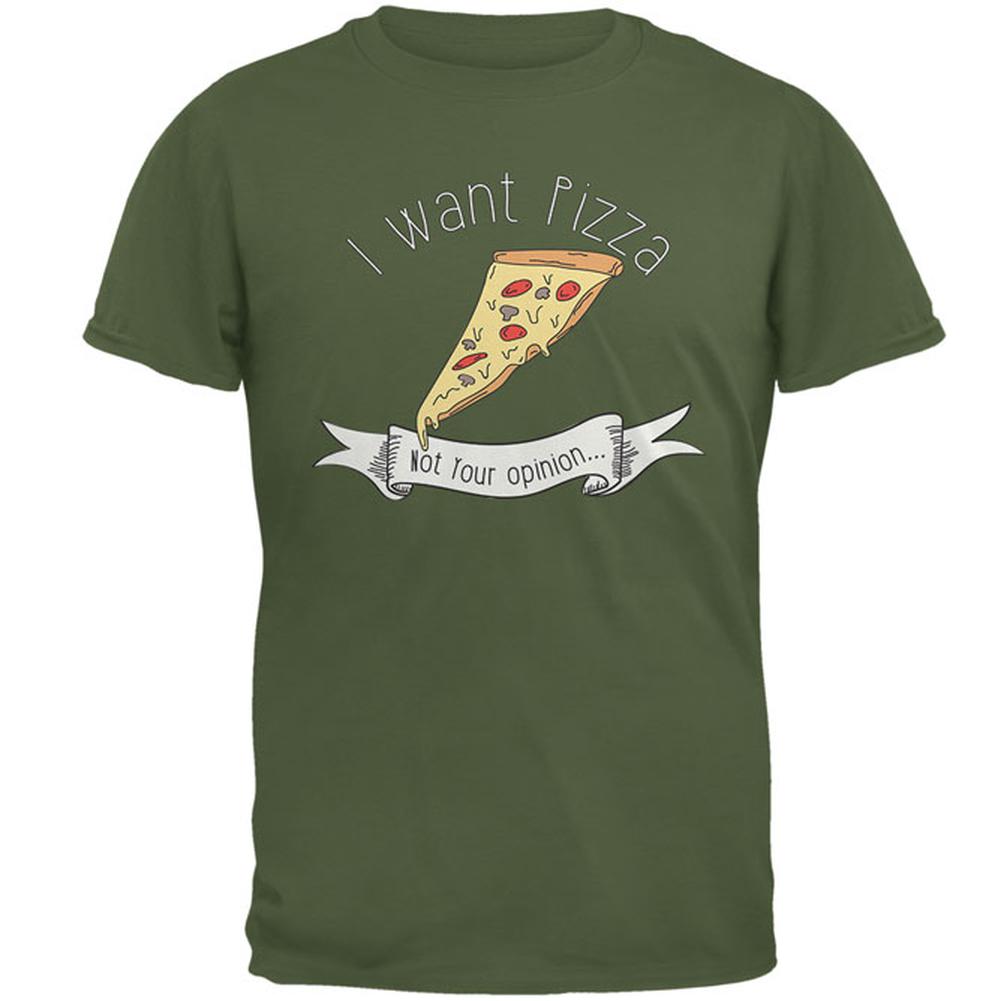 Pizza not Opinions Mens T Shirt Men's T-Shirts Old Glory 2XL Military Green 