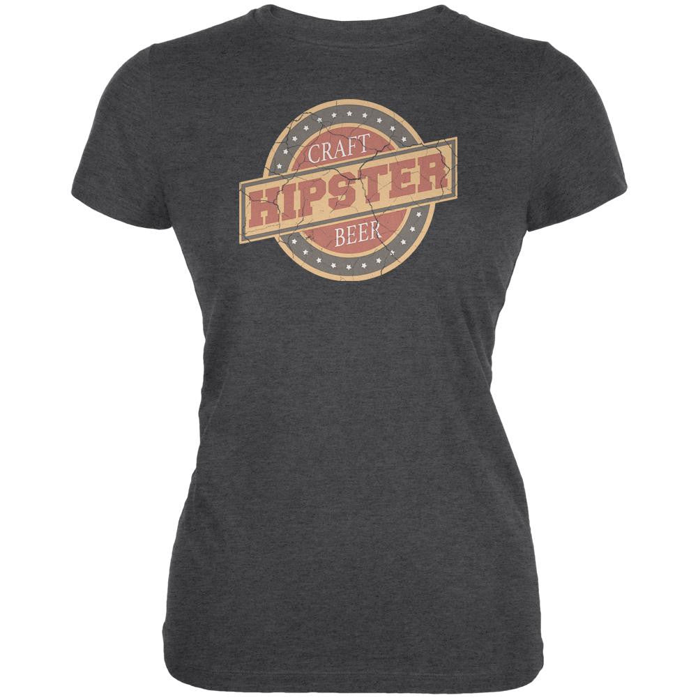Hipster Craft Beer Funny Juniors Soft T Shirt Juniors T-Shirts Old Glory SM Black 