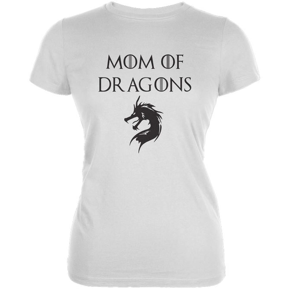 Halloween Mom of Dragons Juniors Soft T Shirt Juniors T-Shirts Old Glory 2XL White 