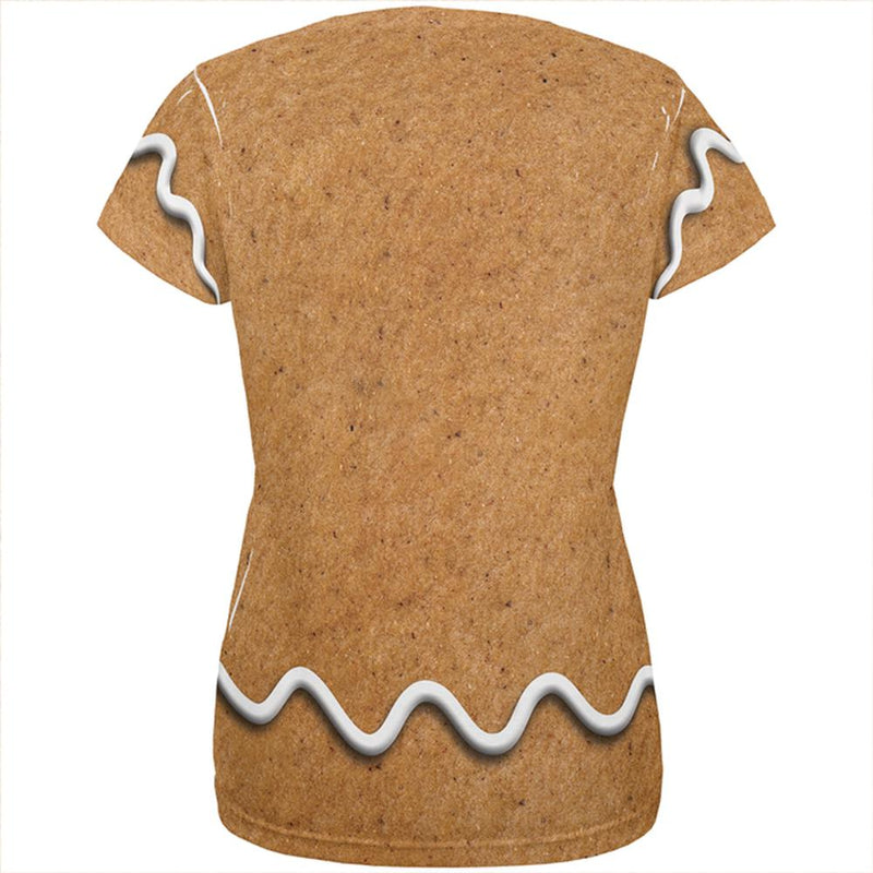 Gingerbread Man Costume All Over Womens T Shirt Women's T-Shirts Old Glory   