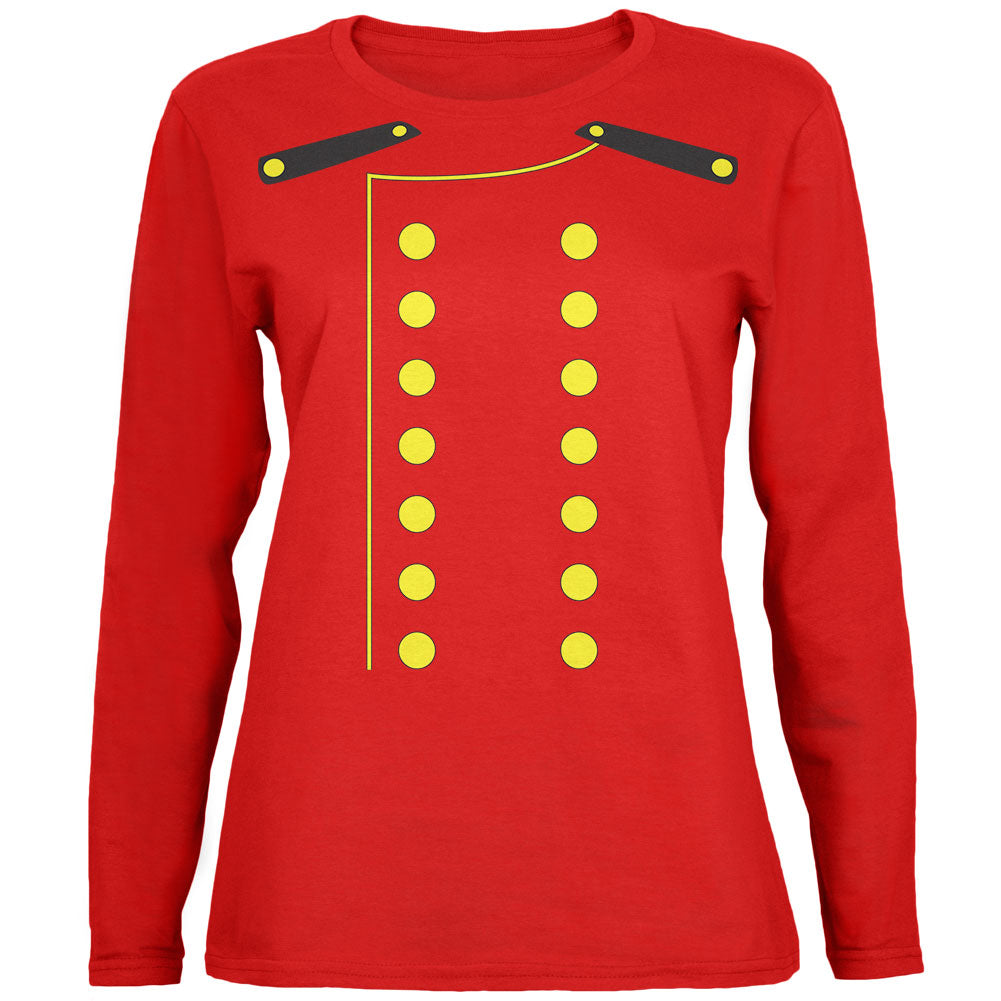 Halloween Hotel Bellhop Costume Womens Long Sleeve T Shirt Women's Long Sleeves Old Glory 2XL Red 