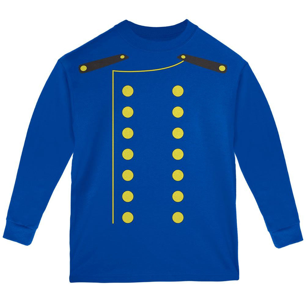 Halloween Hotel Bellhop Costume Youth Long Sleeve T Shirt Youth Long Sleeves Old Glory LG Blue 