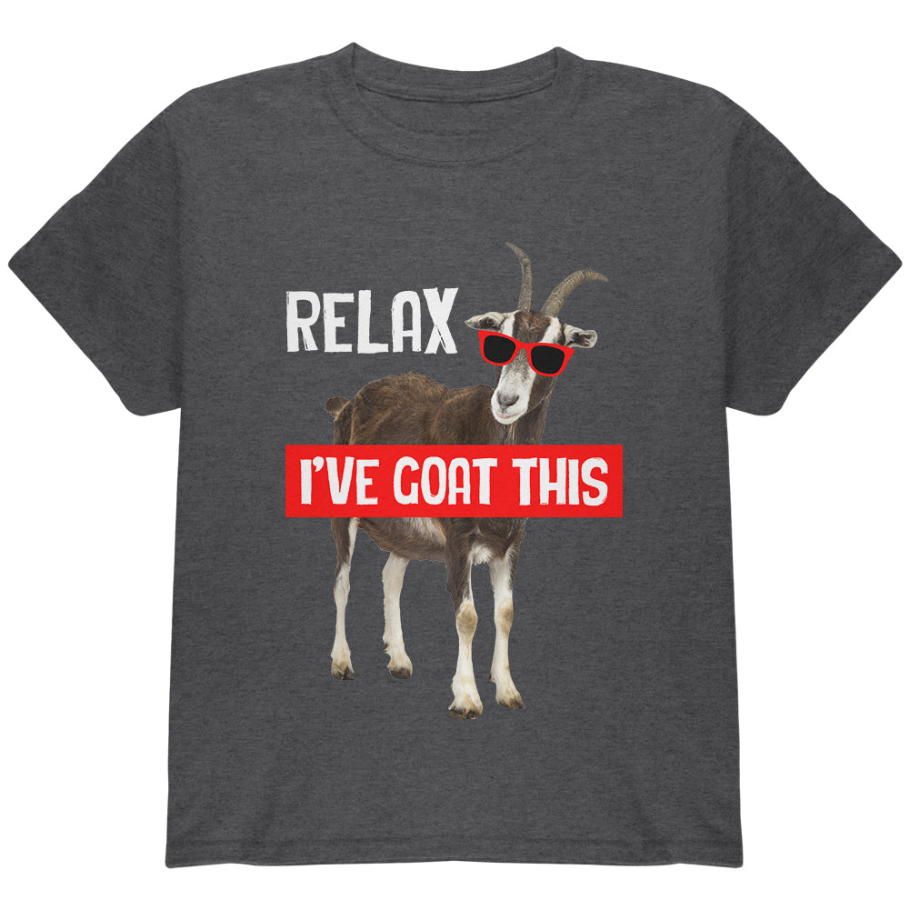 Relax I've Goat Got This Youth T Shirt Youth T-Shirts Old Glory YLG Dark Heather 