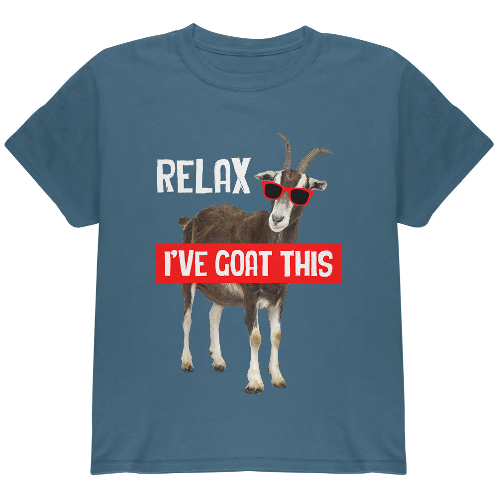 Relax I've Goat Got This Youth T Shirt Youth T-Shirts Old Glory YLG Indigo Blue 