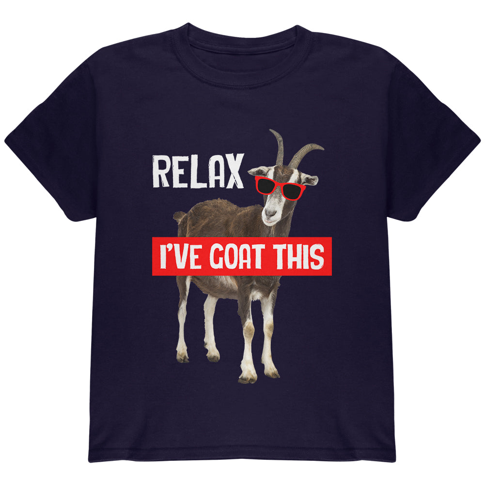 Relax I've Goat Got This Youth T Shirt Youth T-Shirts Old Glory YLG Navy 