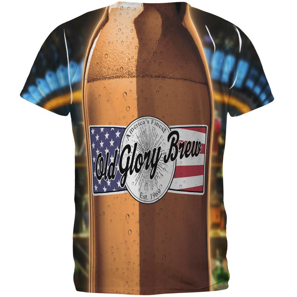 Halloween Old Glory Brew Beer Bottle Costume All Over Mens T Shirt Men's T-Shirts Old Glory   