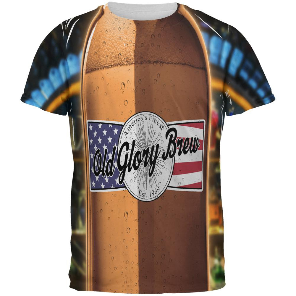 Halloween Old Glory Brew Beer Bottle Costume All Over Mens T Shirt Men's T-Shirts Old Glory SM Multi 