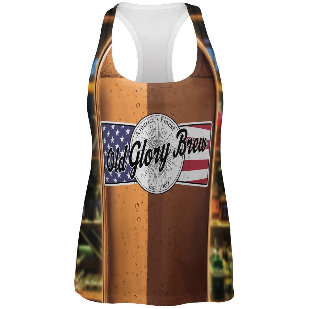 Halloween Old Glory Brew Beer Bottle Costume All Over Womens Work Out Tank Top Women's Tank Tops Old Glory SM Multi 