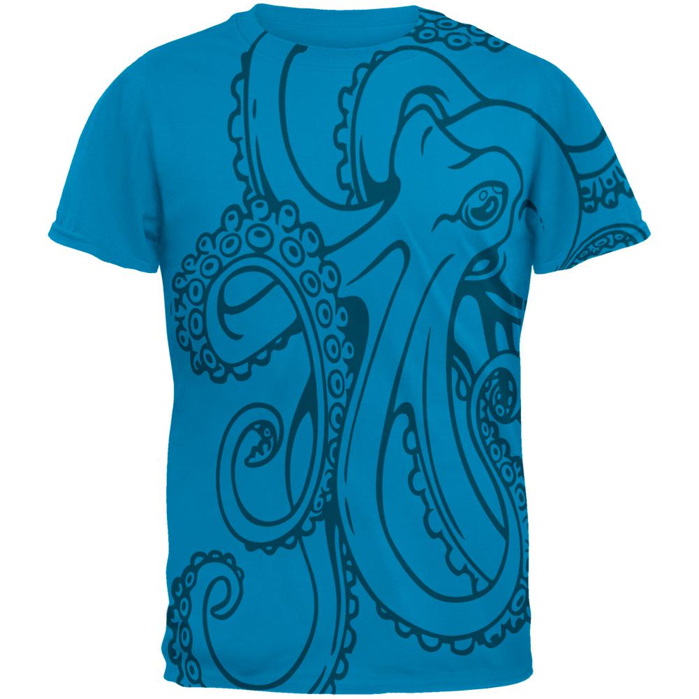 Octopus Outline Mens T Shirt Men's T-Shirts Old Glory 2XL Sapphire 