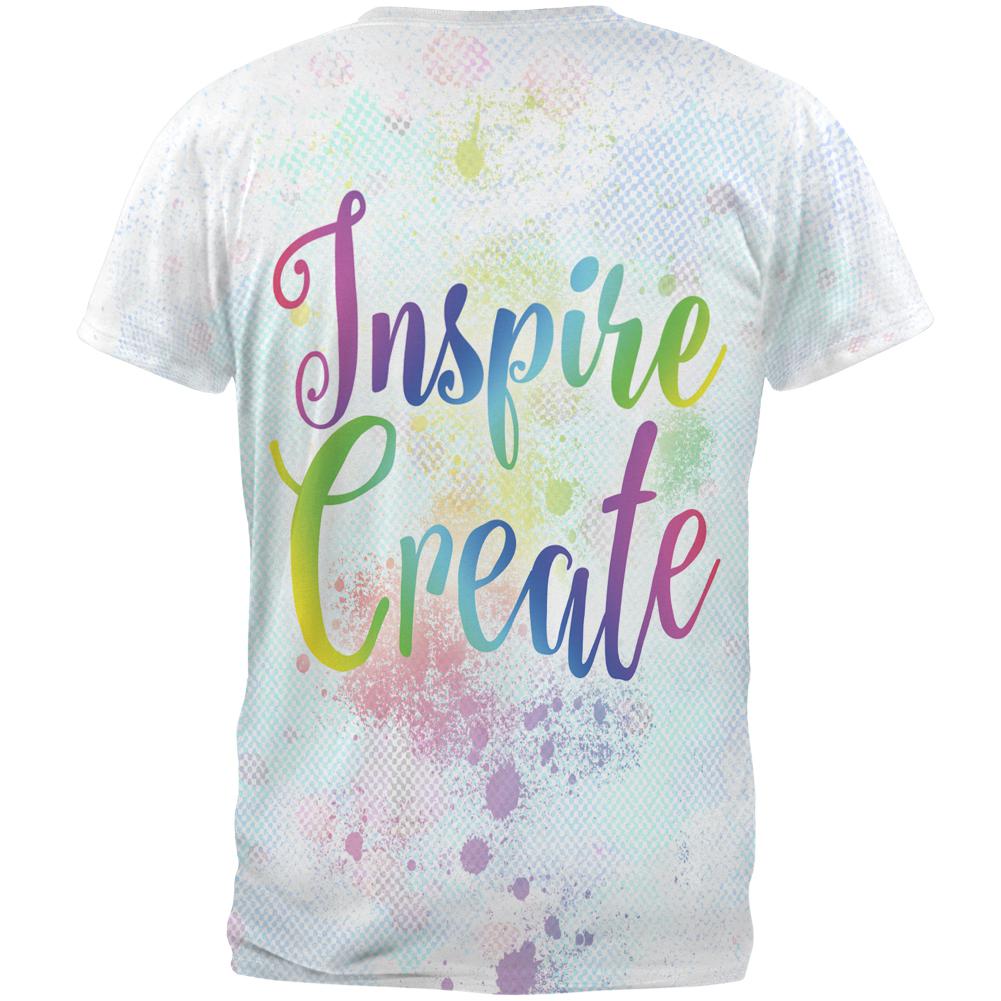 Inspire and Create Pastel Half Tone Art All Over Mens T Shirt Men's T-Shirts Old Glory   