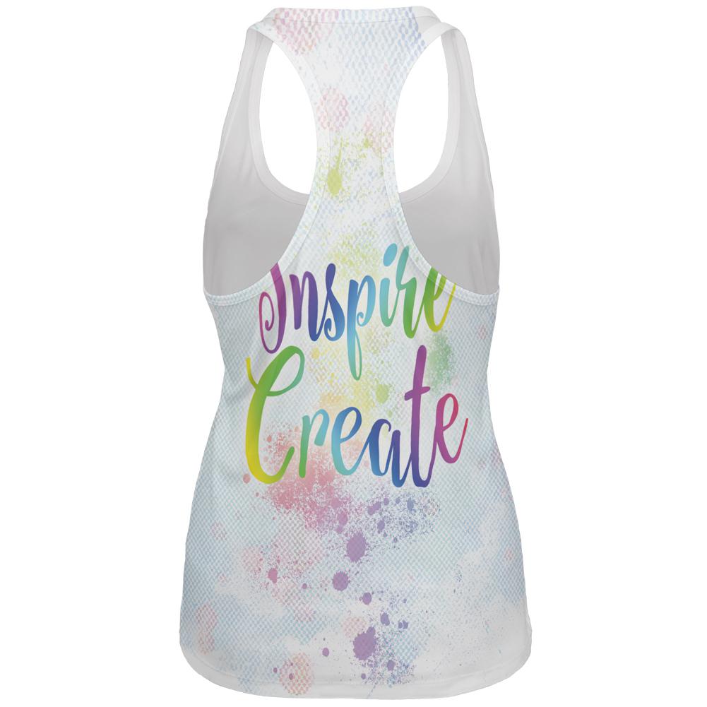 Inspire and Create Pastel Half Tone Art All Over Womens Work Out Tank Top Women's Tank Tops Old Glory   