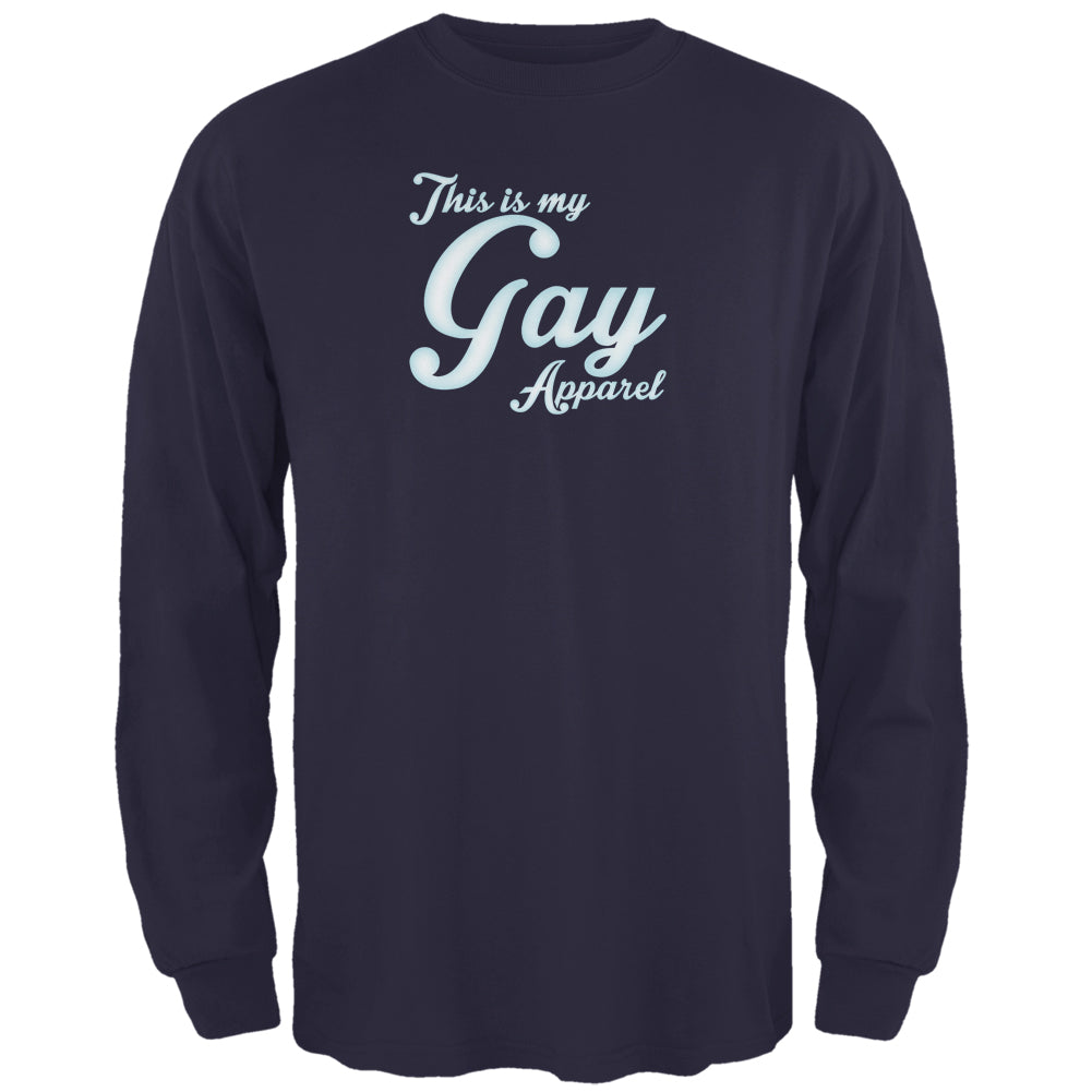 Christmas This Is My Gay Apparel Mens Long Sleeve T Shirt Men's Long Sleeves Old Glory 2XL Navy 