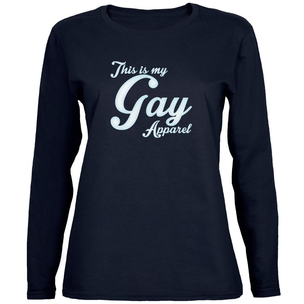 Christmas This Is My Gay Apparel Womens Long Sleeve T Shirt Women's Long Sleeves Old Glory 2XL Navy 