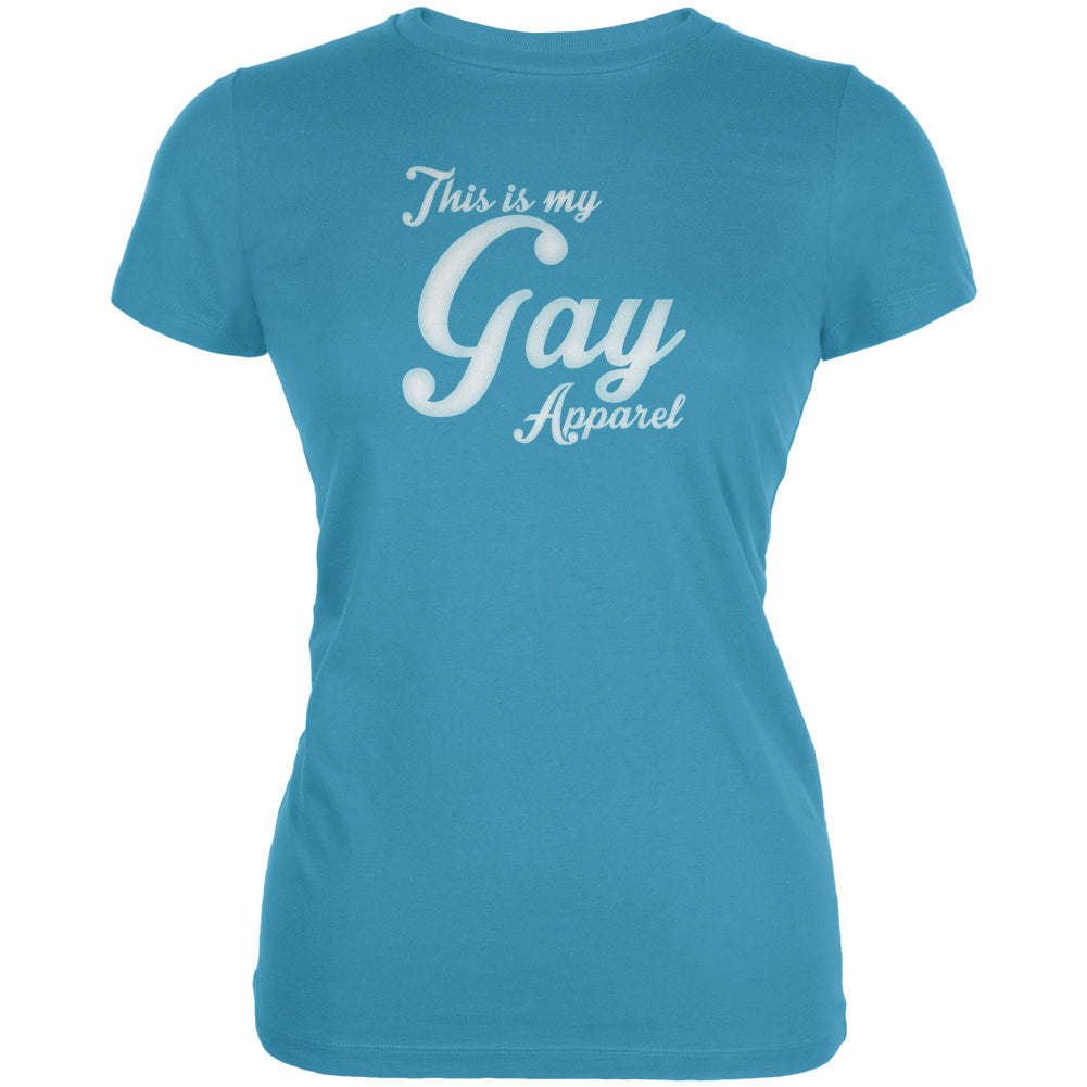 Christmas This Is My Gay Apparel Juniors Soft T Shirt Juniors T-Shirts Old Glory LG Aqua 