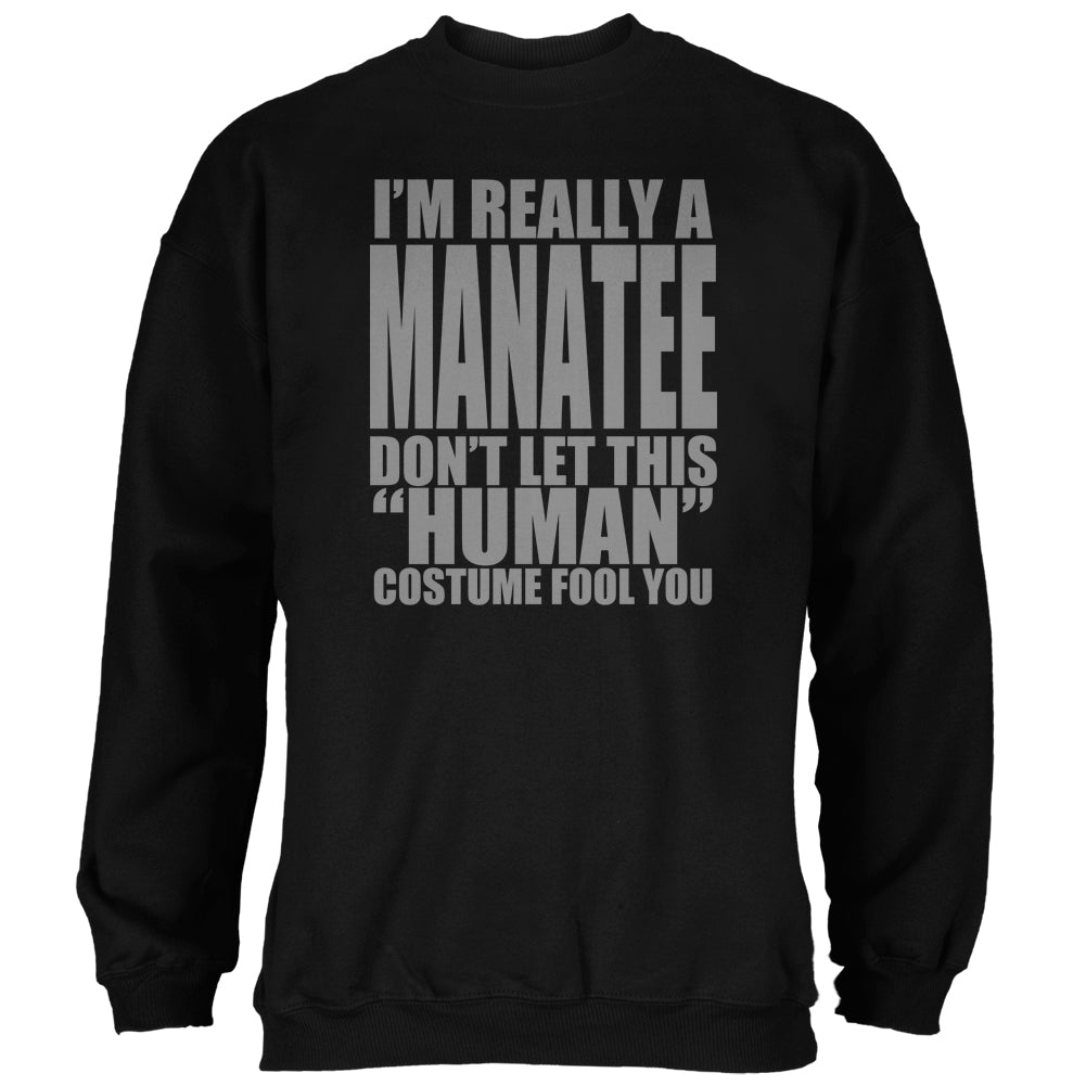 Halloween Human Manatee Costume Mens Sweatshirt Men's Sweatshirts Old Glory 2XL Black 