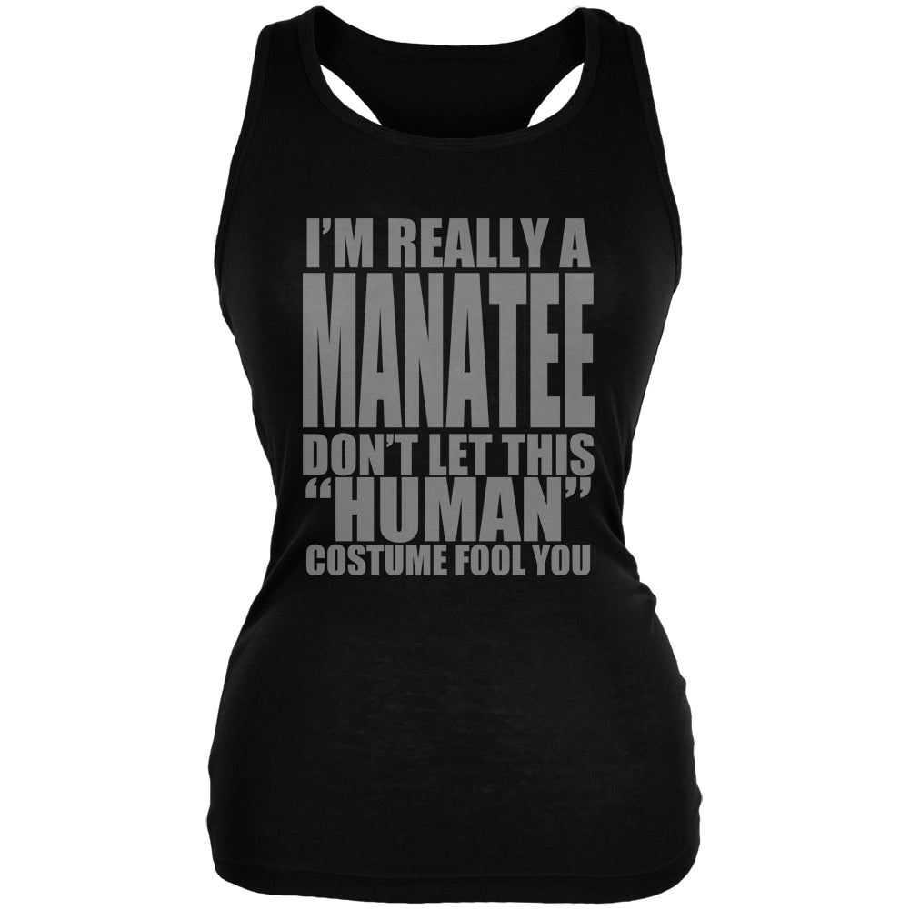 Halloween Human Manatee Costume Juniors Soft Tank Top Juniors Tank Tops Old Glory 2XL Black 