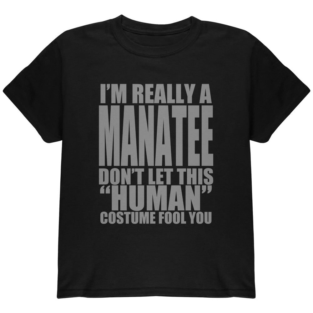 Halloween Human Manatee Costume Youth T Shirt Youth T-Shirts Old Glory YLG Black 