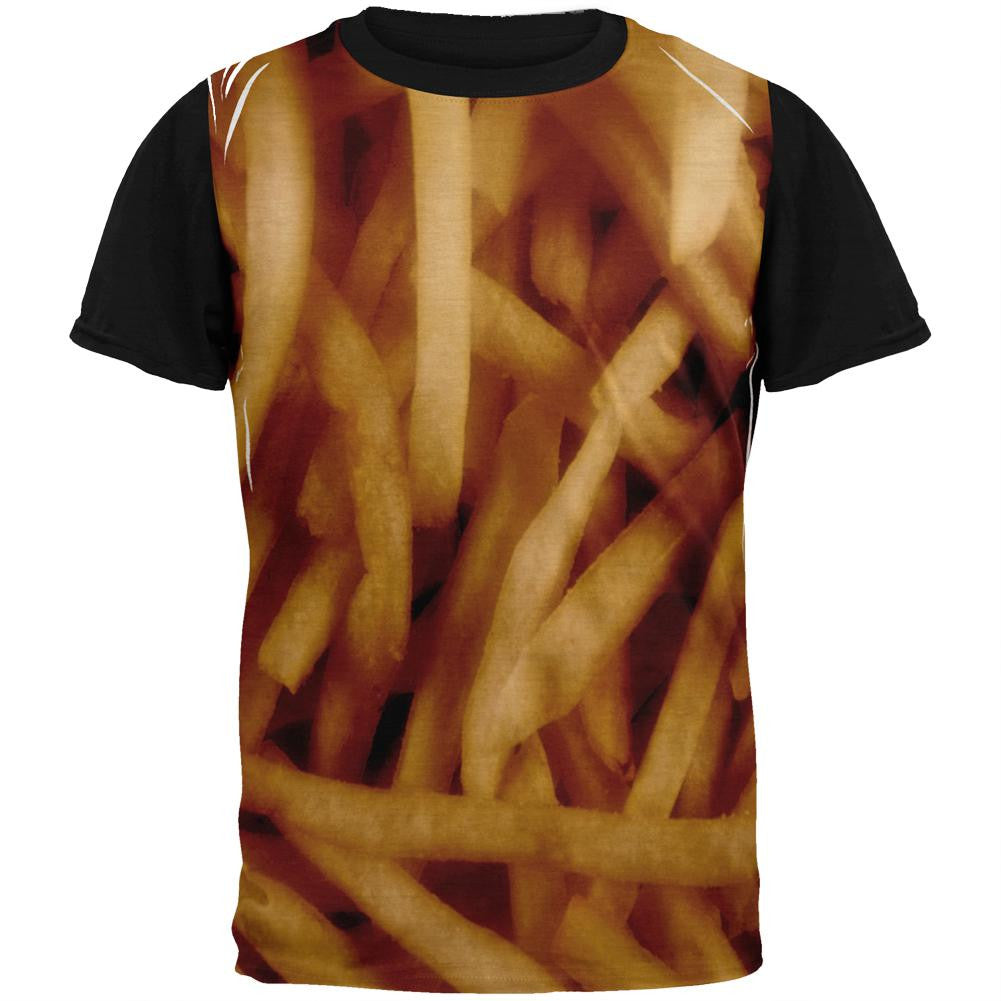 Fast Food Golden French Fries Costume All Over Mens Black Back T Shirt Men's T-Shirts Old Glory SM Multi 