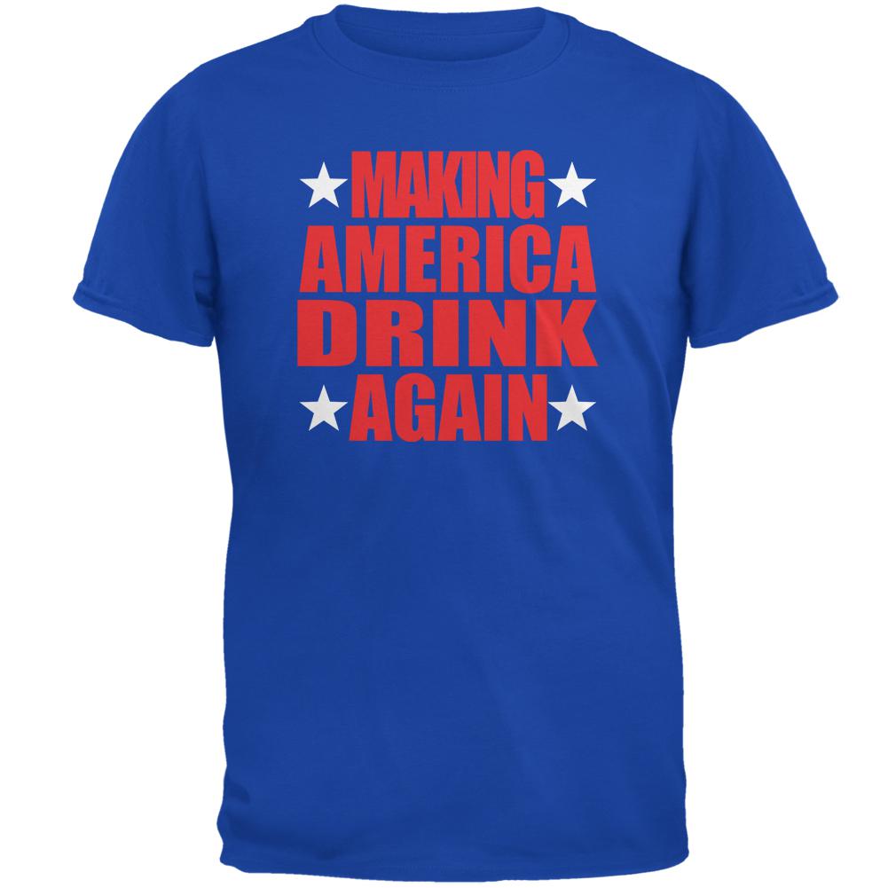 Election 2016 Funny Making America Drink Again Mens T Shirt Men's T-Shirts Old Glory 2XL Blue 