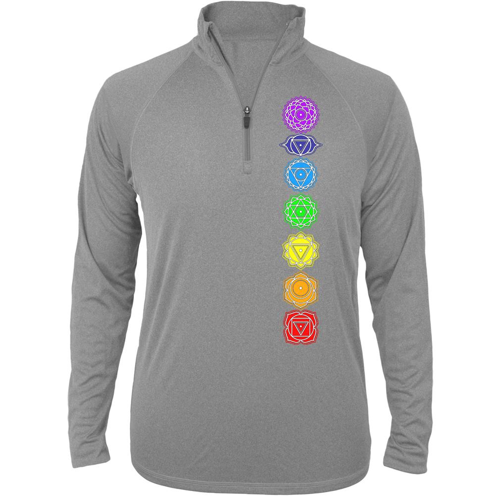 Color Your Chakras Adult Quarter Zip Pullover Men's Hoodies Old Glory 2XL Dark Grey Heather 