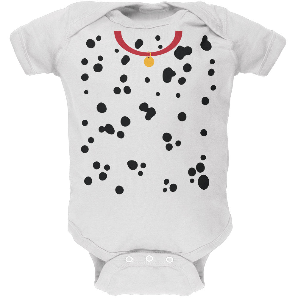 Halloween Dalmatian Puppy Costume Soft Baby One Piece Red Collar Baby One Piece Old Glory 0-3M White 