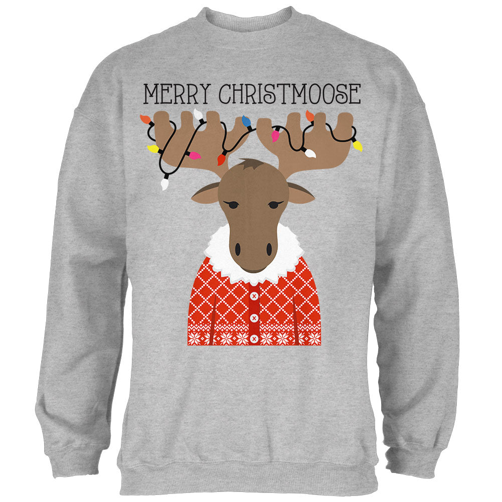 Christmas Merry ChristMoose Moose Mens Sweatshirt Men's Sweatshirts Old Glory 2XL Grey 