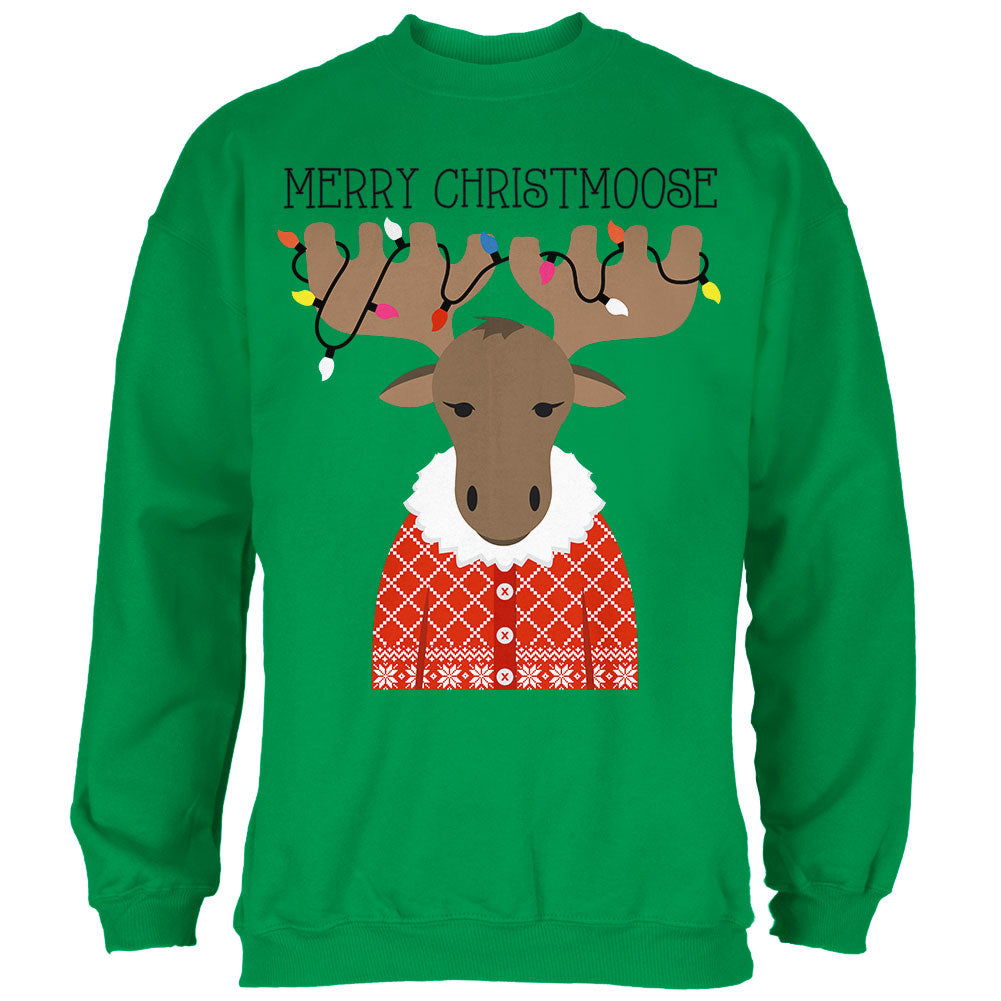 Christmas Merry ChristMoose Moose Mens Sweatshirt Men's Sweatshirts Old Glory 2XL Green 