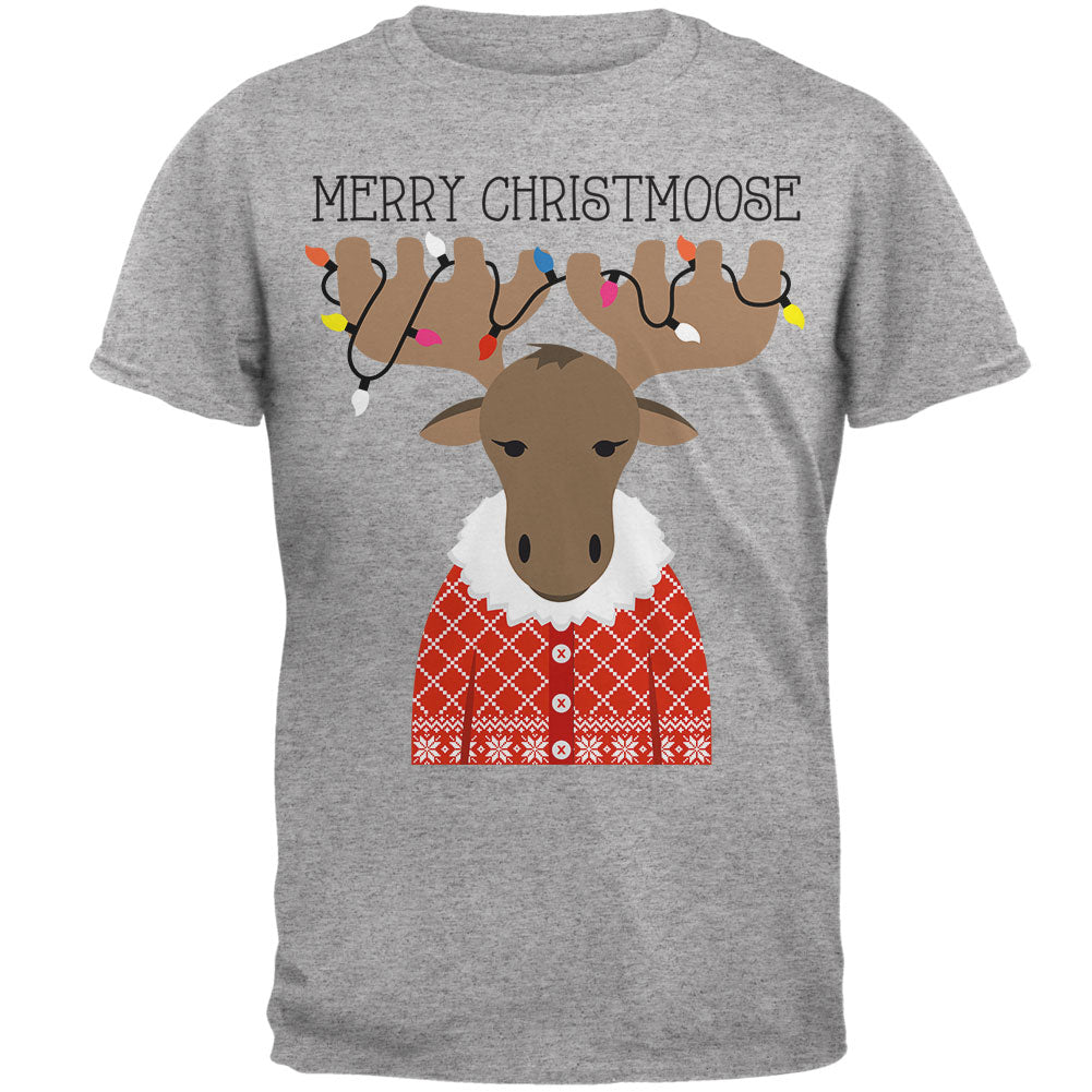 Christmas Merry ChristMoose Moose Mens T Shirt Men's T-Shirts Old Glory 2XL Grey 