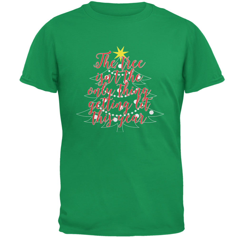 Christmas Tree Getting Lit Mens T Shirt Men's T-Shirts Old Glory 2XL Green 