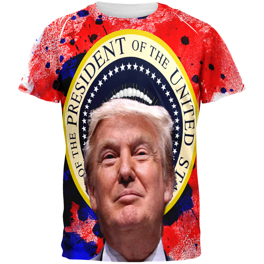 President Donald Trump 2020 Purge Splatter All Over Mens T Shirt Men's T-Shirts Old Glory 2XL Multi 