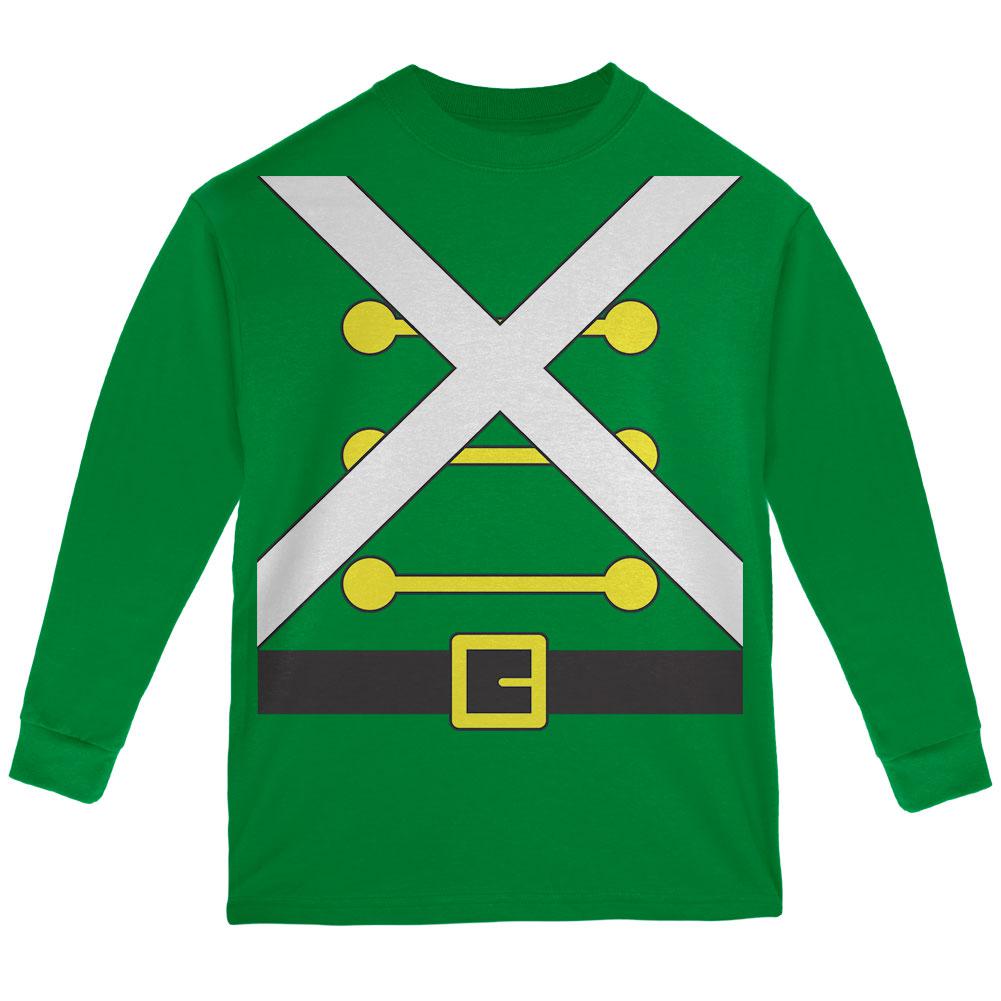 Christmas Toy Soldier Costume Youth Long Sleeve T Shirt Youth Long Sleeves Old Glory LG Green 