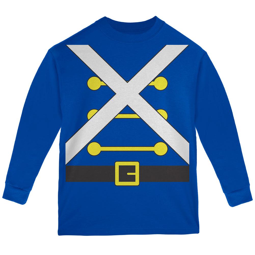 Christmas Toy Soldier Costume Youth Long Sleeve T Shirt Youth Long Sleeves Old Glory LG Blue 